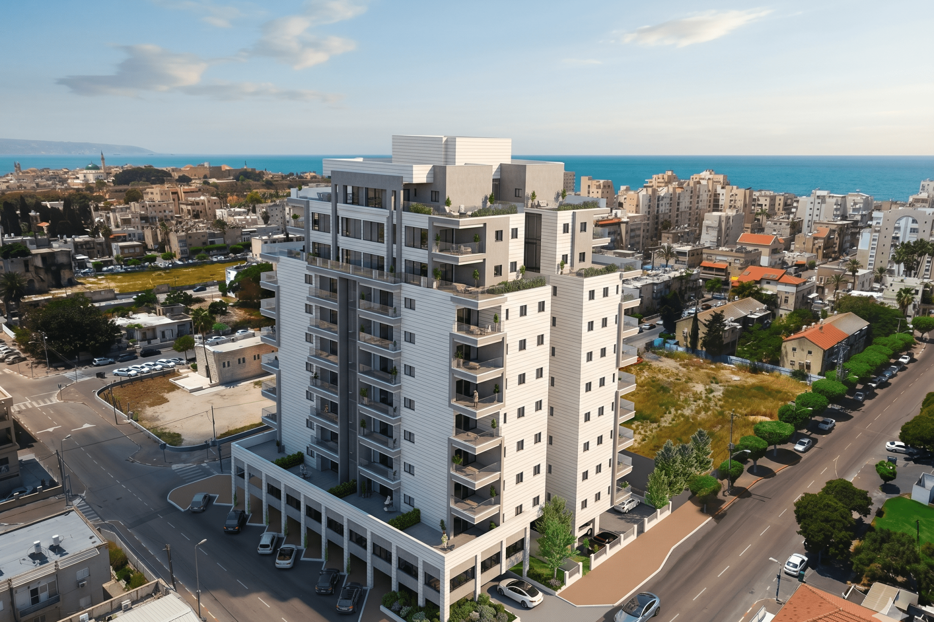 הדמיית בניין ברחוב דוד נוי עכו